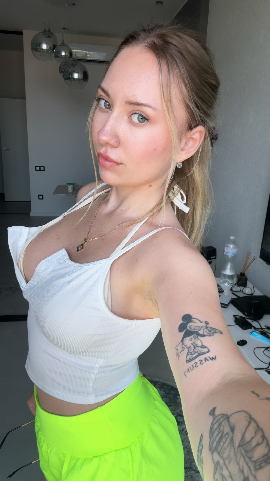 KateV in her underwear in Porto Novo